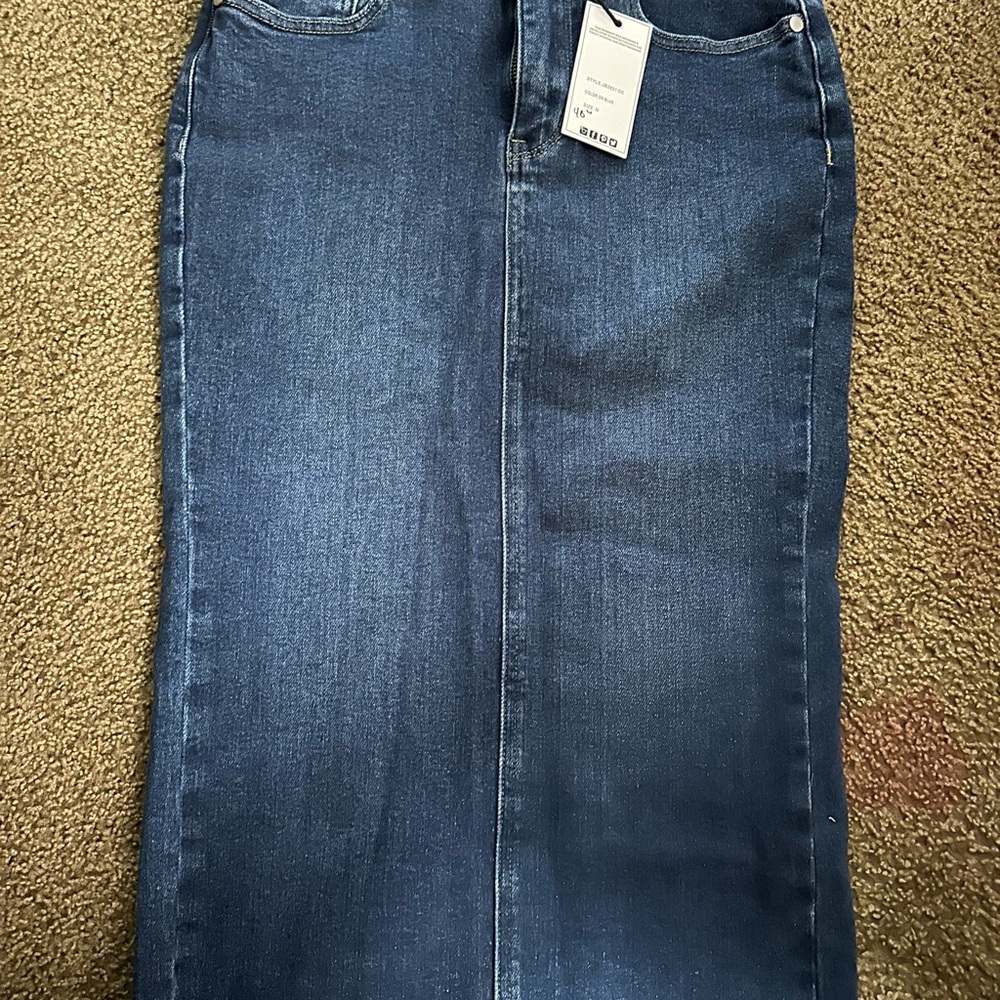 Judy Blue Dark Denim Midi Skirt JB2831